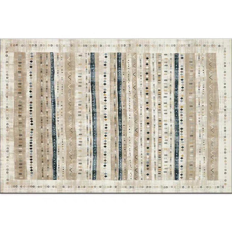 Tapis de motif géométrique chic Synthétique Synthétique Synthétique Multi-colored Synthetics Tapis résistant aux taches non glissables pour le salon