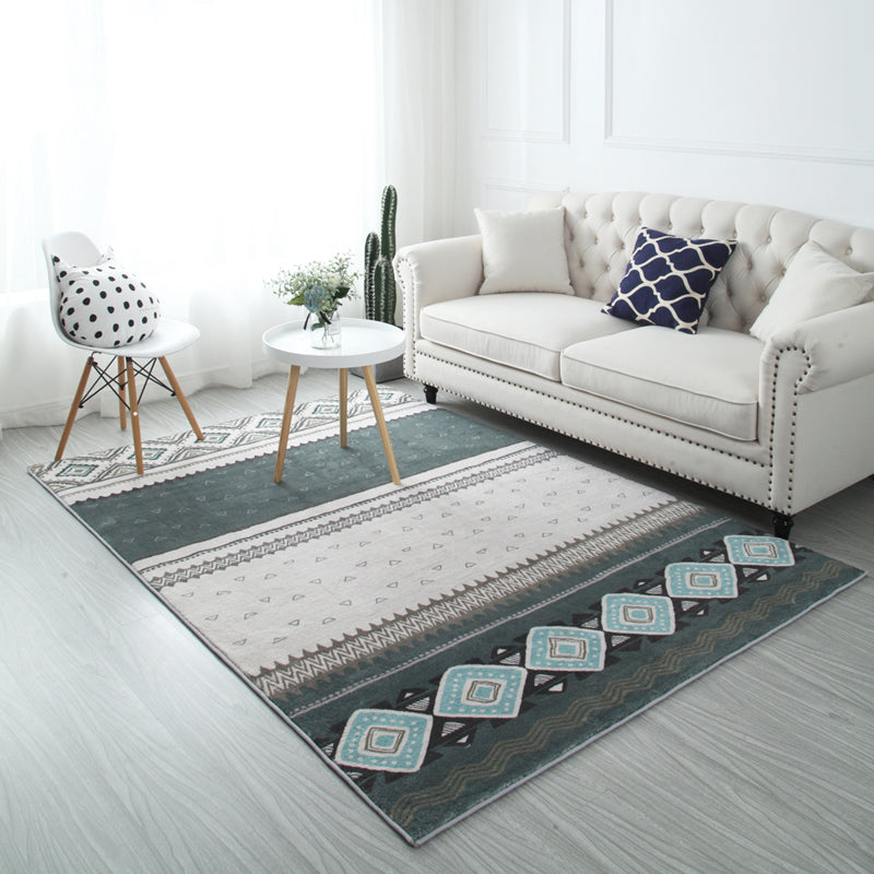 Multikolor Böhmen Teppich Polyester Symmetrischer Druck Teppich Färbung resistent maschinenwaschbar