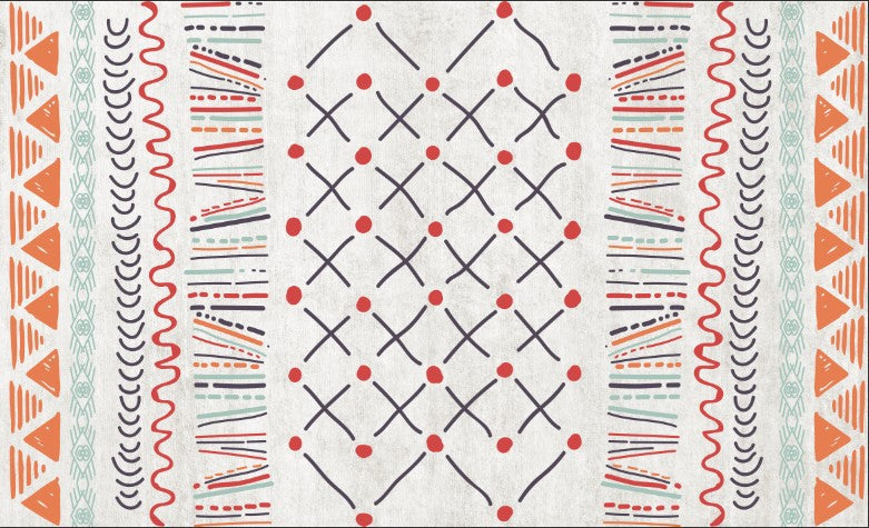 Tappeto marocchino fantasioso Multicolore Simmetrico GEOMETRY RESISTENTE RESISTENTE NON SLIP INCLIFABILE RAP