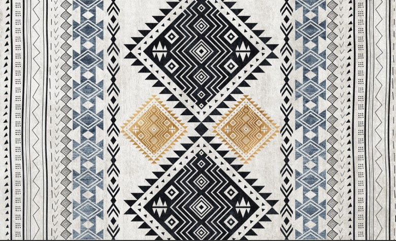 Tappeto marocchino fantasioso Multicolore Simmetrico GEOMETRY RESISTENTE RESISTENTE NON SLIP INCLIFABILE RAP