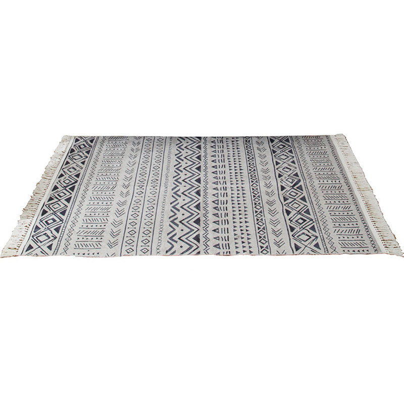 Stijlvolle boho chic tapijt multicolor geometrisch vloerkleed machine wassen tassel-getrimde tapijt voor huis