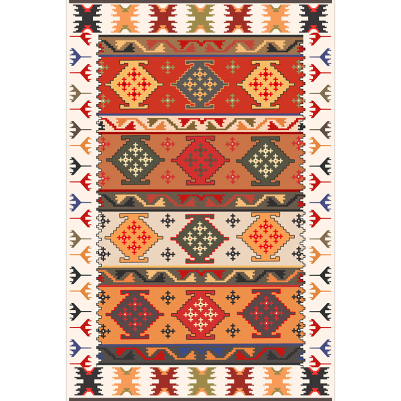 Klassisches mehrfarbiger geometrischer Teppich Polypropylen Boho Chic Teppich nicht rutschfestem Hintermaschinen Waschbarer Tierfreundlicher Teppich für Schlafzimmer