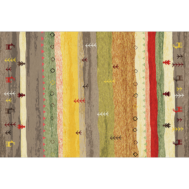 Klassisches mehrfarbiger geometrischer Teppich Polypropylen Boho Chic Teppich nicht rutschfestem Hintermaschinen Waschbarer Tierfreundlicher Teppich für Schlafzimmer