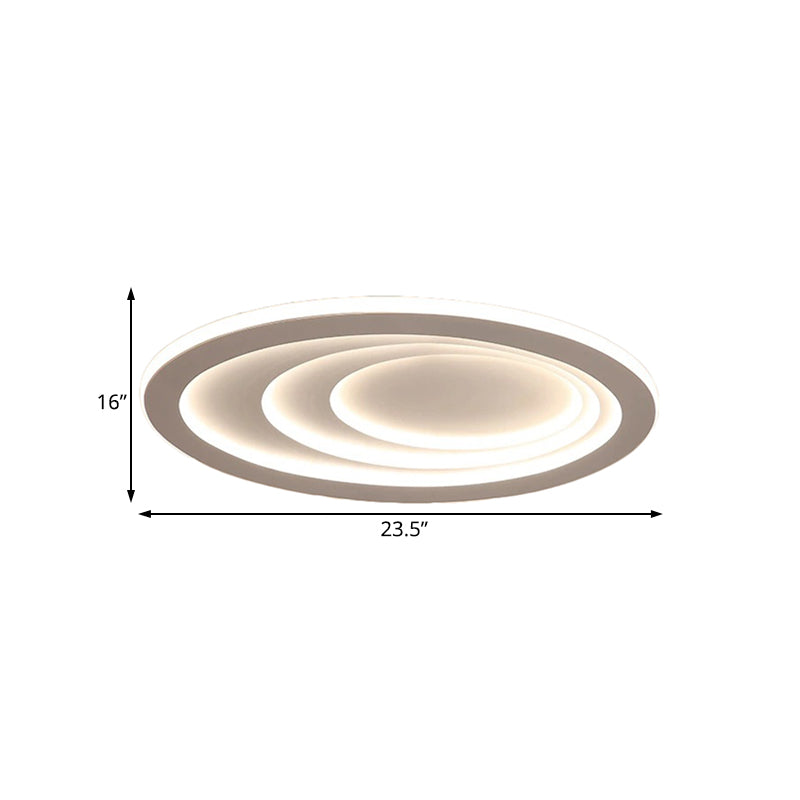 23.5"/29.5"/33.5" Wide Oval Living Room Ceiling Lamp Acrylic LED Modern Flush Mount in Warm/White Light