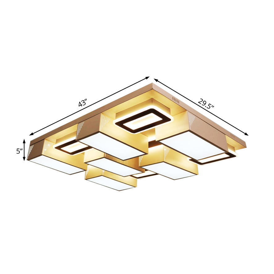 21.5"/29.5" Wide Block Flush Ceiling Light Modern Acrylic LED Living Room Flushmount Light in Warm/White/Natural Light
