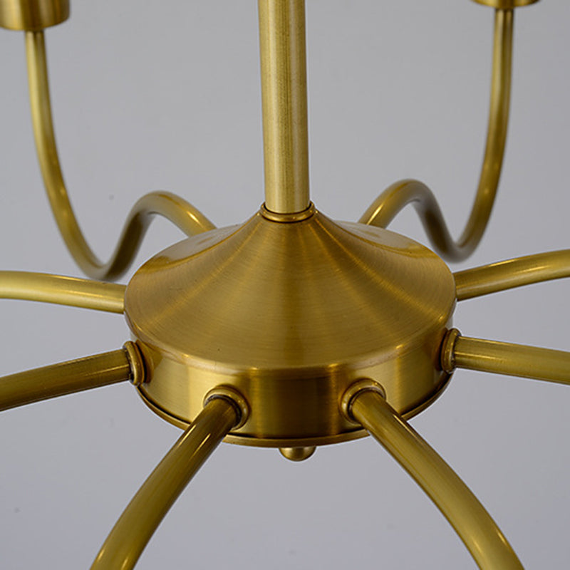 Brass 3/5 Lights Chandelier Light Fixture Traditional Clear Glass Flower Pendant Lamp