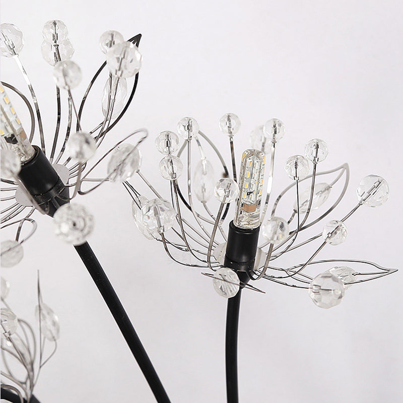 Black Dandelion Splight Light Vintage 3 luces Luz de montaje de pared de cristal para escaleras