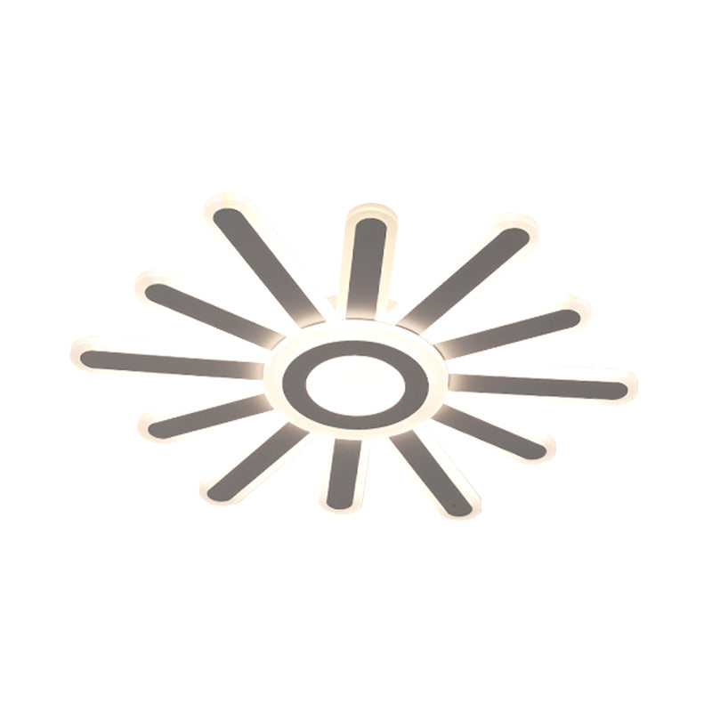 Lumière du soleil acrylique LED encastré minimaliste 19,5 "/ 23,5" large plafonnier blanc, lumière chaude / blanche