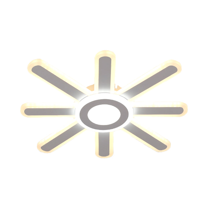 Lumière du soleil acrylique LED encastré minimaliste 19,5 "/ 23,5" large plafonnier blanc, lumière chaude / blanche