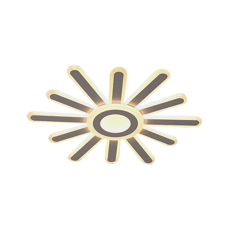 Lumière du soleil acrylique LED encastré minimaliste 19,5 "/ 23,5" large plafonnier blanc, lumière chaude / blanche