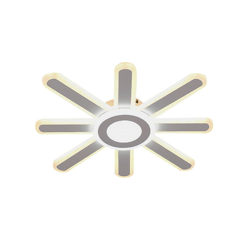 Lumière du soleil acrylique LED encastré minimaliste 19,5 "/ 23,5" large plafonnier blanc, lumière chaude / blanche