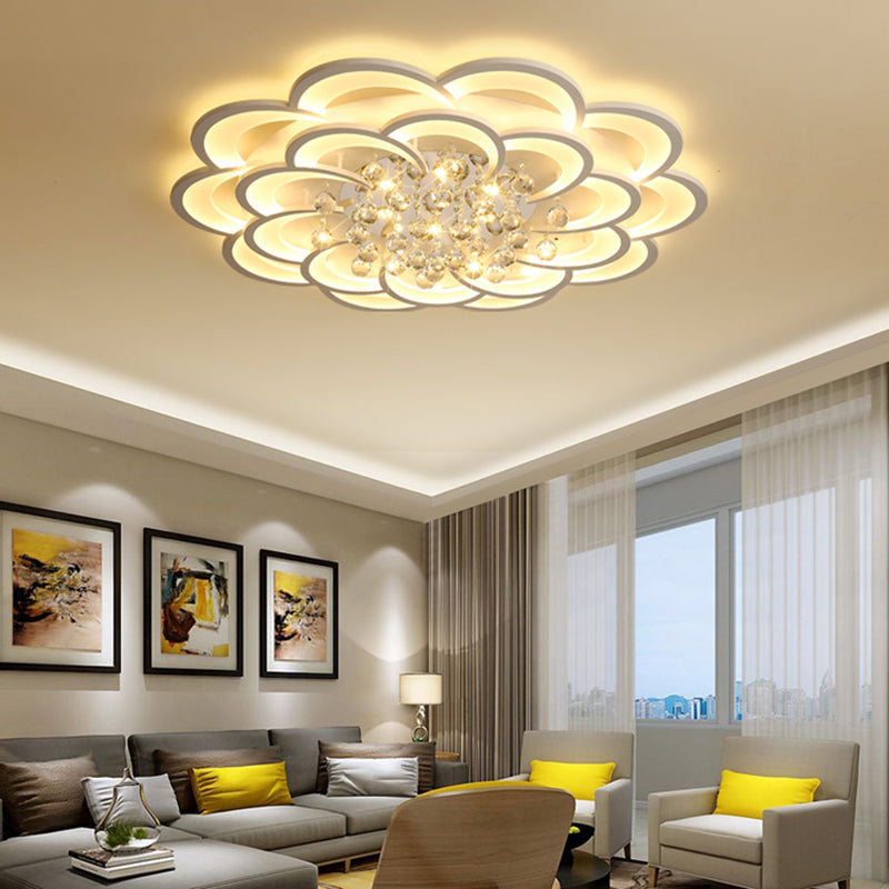 Acrylic Flower LED Flush Mount Modern 20.5"/27"/31.5" Wide Ceiling Light Fixture in Warm/White Light for Living Room