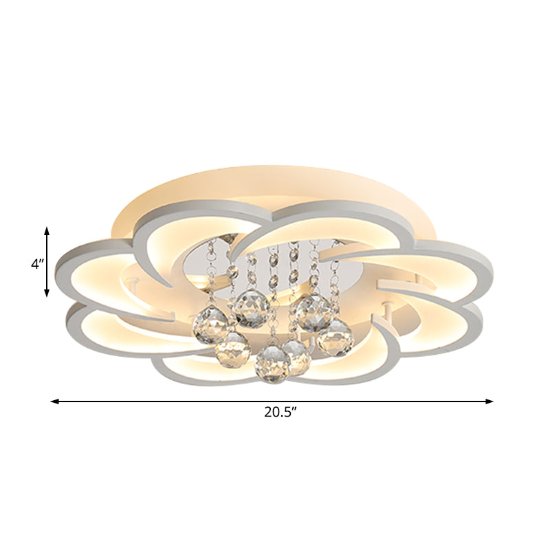 Acrylic Flower LED Flush Mount Modern 20.5"/27"/31.5" Wide Ceiling Light Fixture in Warm/White Light for Living Room