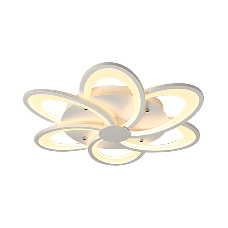Contemporary Flower Flushmount Lighting Acrylic 6/7/8-Light Bedroom Ceiling Flush Mount in Warm/White Light
