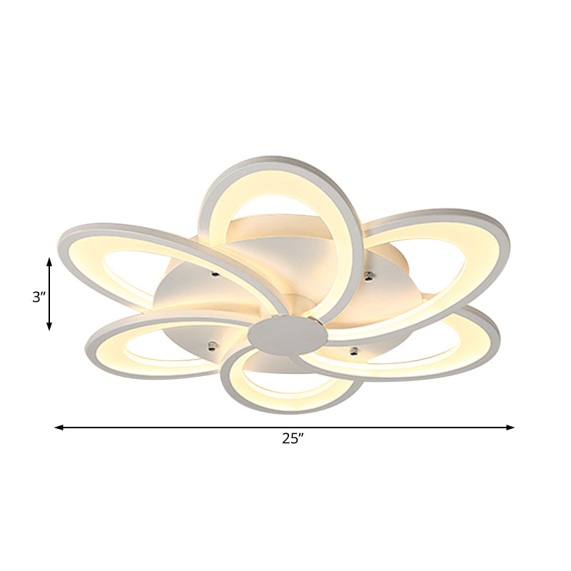 Contemporary Flower Flushmount Lighting Acrylic 6/7/8-Light Bedroom Ceiling Flush Mount in Warm/White Light