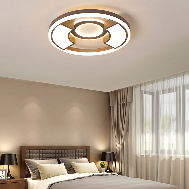 16"/19.5" Dia Contemporary Round Flush Mount Light Acrylic LED Bedroom Ceiling Light Fixture in Warm/White Light
