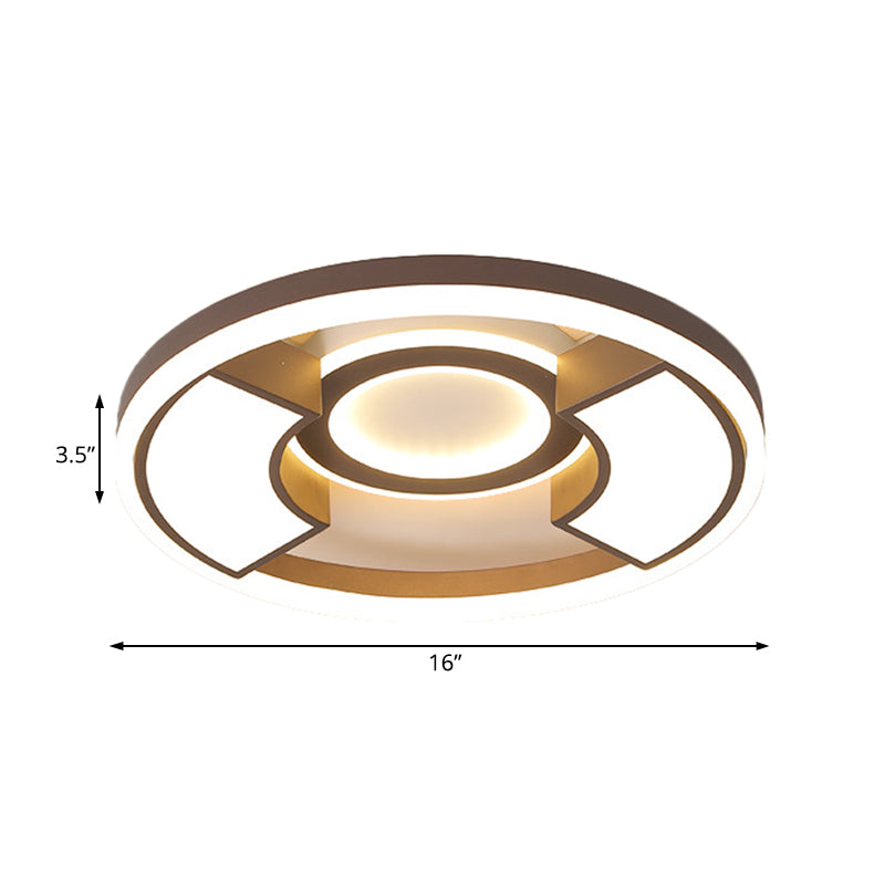 16"/19.5" Dia Contemporary Round Flush Mount Light Acrylic LED Bedroom Ceiling Light Fixture in Warm/White Light