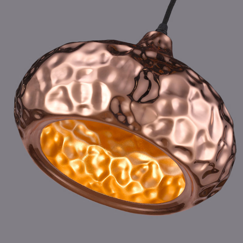 1 lumière plafond suspendue avec bol boulonnerie en métal d'éclairage pendentif en or rose, 10 "/ 16" de largeur