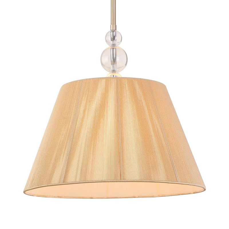 Tan 1 Light Light Lighting Freeture Fabric Classic Drum Hanging Lamp per corridoio