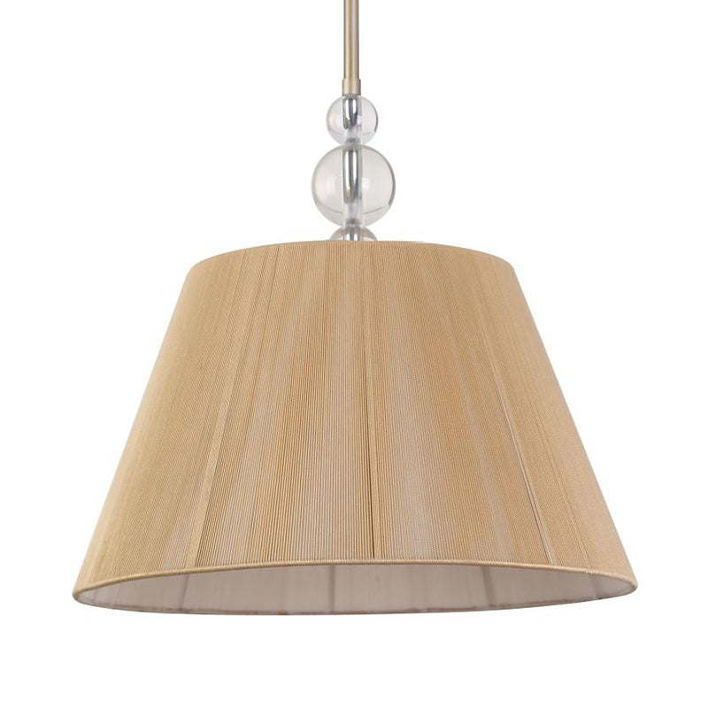 Tan 1 Light Light Lighting Freeture Fabric Classic Drum Hanging Lamp per corridoio