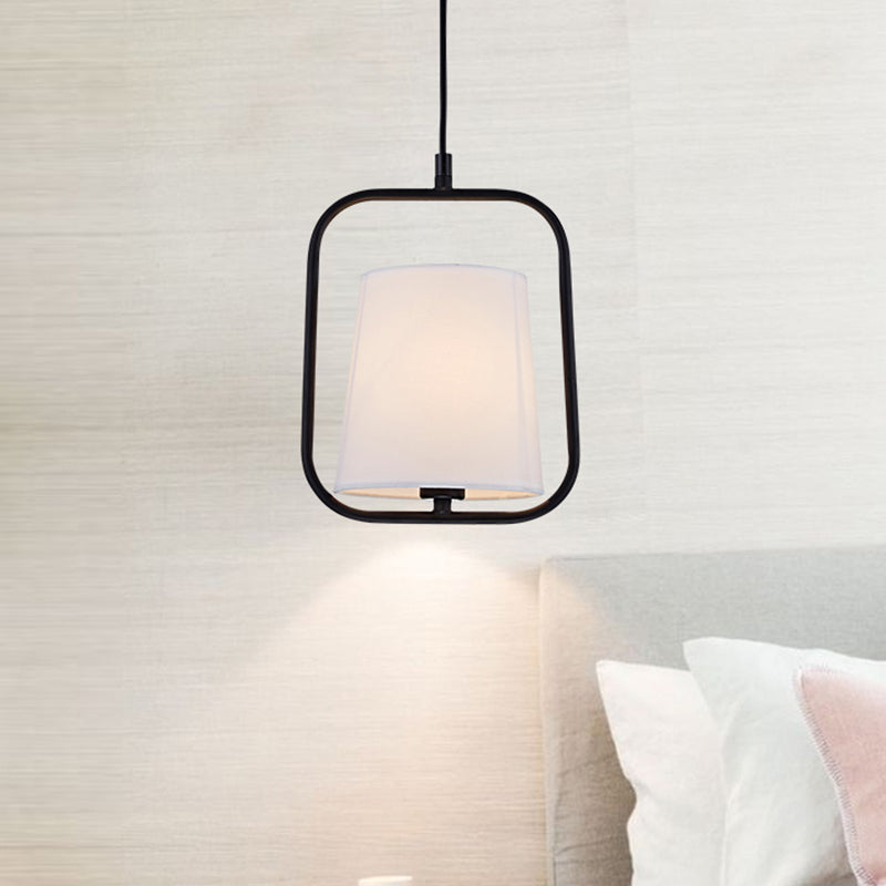 Black/White 1 Light Cittle Lighting Classic Fabric Sky Lantern Hanging Lampada per camera da letto