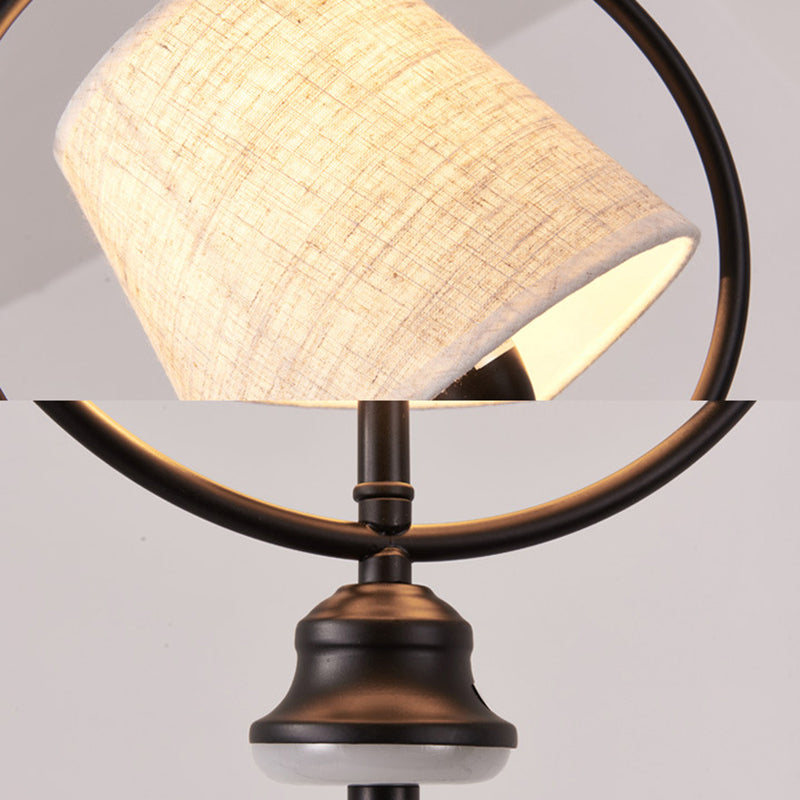 Black 1 Light Aiughting a sospensione Aibero tradizionale travello trapezoide Assorbimento del soffitto con anello di ferro