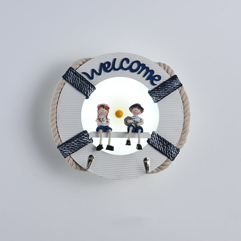 Circle Shaped Child Room LED Wall Mount Lighting Metallic Modern Wall Light Fixture