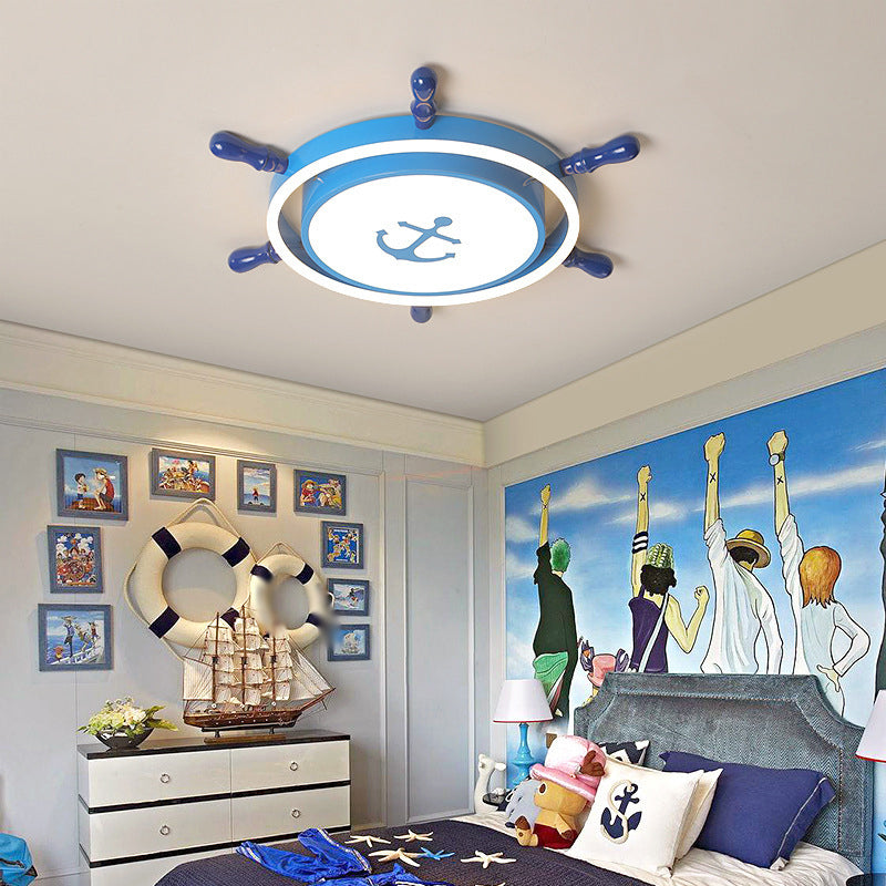 Rudder LED Flush Mount Lighting Kids Metallic Child Room Flush Mount Ceiling Light