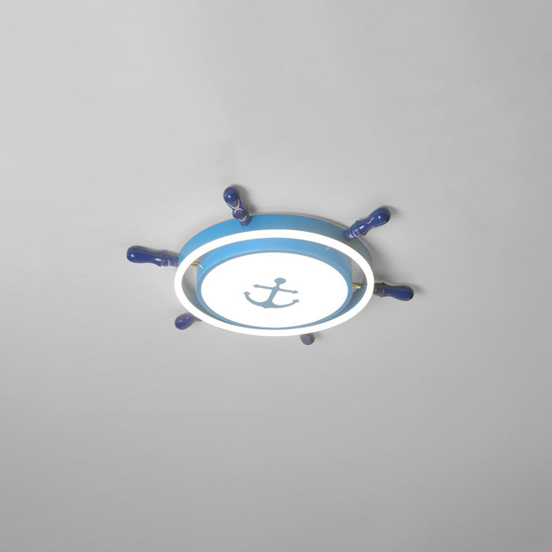 Rudder LED Flush Mount Lighting Kids Metallic Child Room Flush Mount Ceiling Light