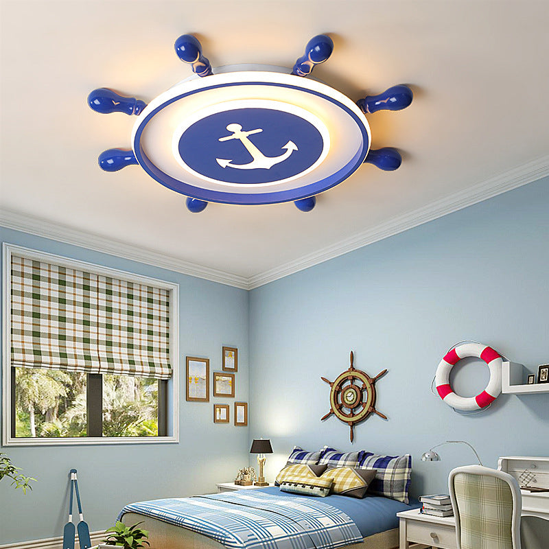 Plafonnier encastré en métal minimaliste encastré LED bleu pour chambre d'enfants