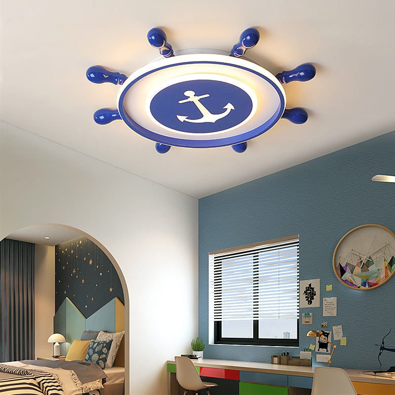 Plafonnier encastré en métal minimaliste encastré LED bleu pour chambre d'enfants