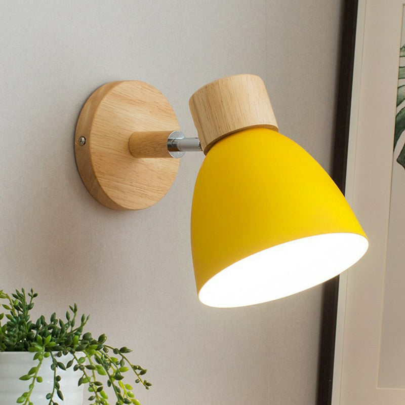 Dome Wall Mount Light Nordic Style Metallic 1-Light Bedside Rotatable Wall Lighting