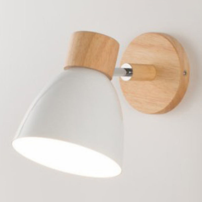 Dome Wall Mount Light Nordic Style Metallic 1-Light Bedside Rotatable Wall Lighting