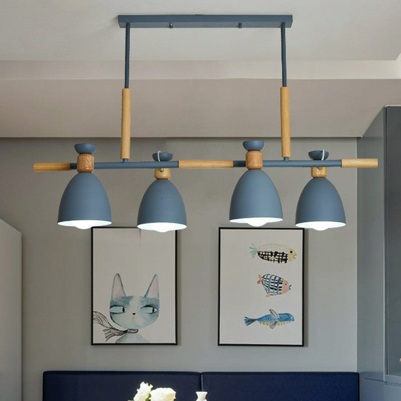 Simplicity Dome Shade Isola Luce a sospensione Luce metallica 4 teste Luce del soffitto sala da pranzo