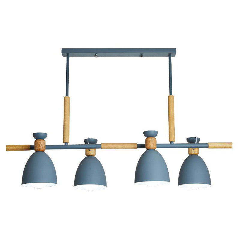 Simplicity Dome Shade Isola Luce a sospensione Luce metallica 4 teste Luce del soffitto sala da pranzo