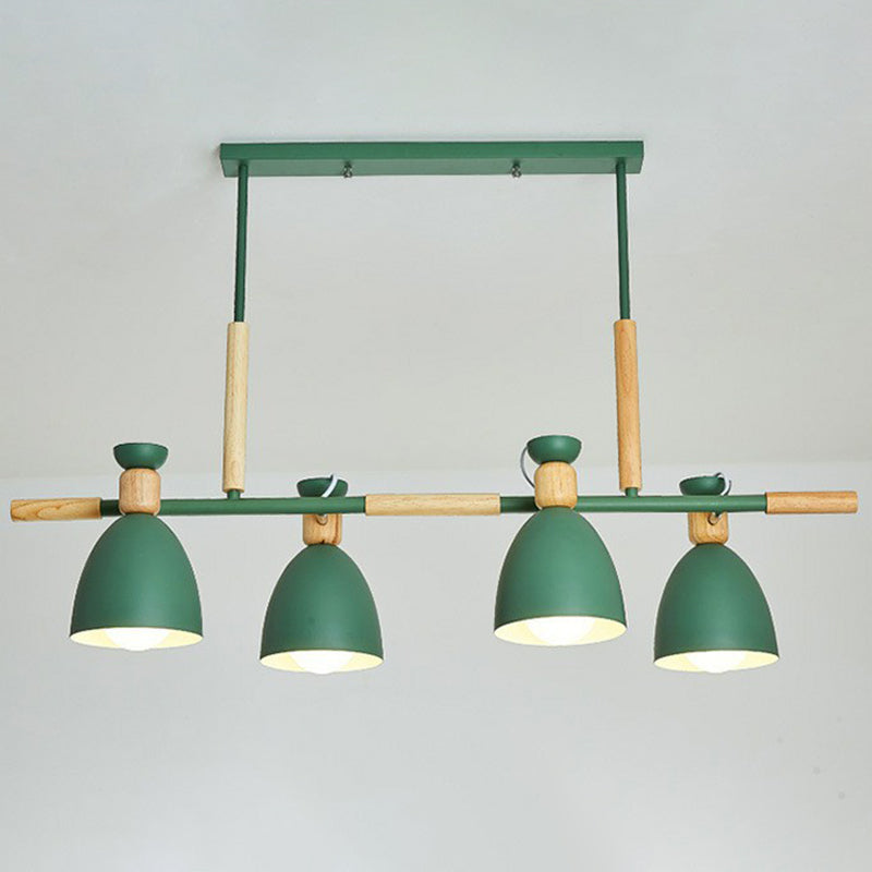 Simplicity Dome Shade Isola Luce a sospensione Luce metallica 4 teste Luce del soffitto sala da pranzo