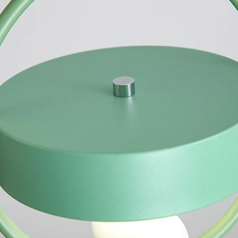 Lámpara de techo múltiple de comedor de anillo 3 bombillas Simplicidad Luz de suspensión con decoración de pájaros en gris verde