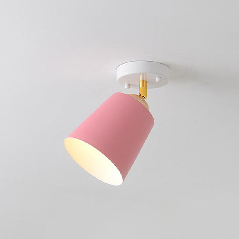 Tapered Entryway Semi Flush Metallic Single Minimalist Flush Ceiling Light Fixture