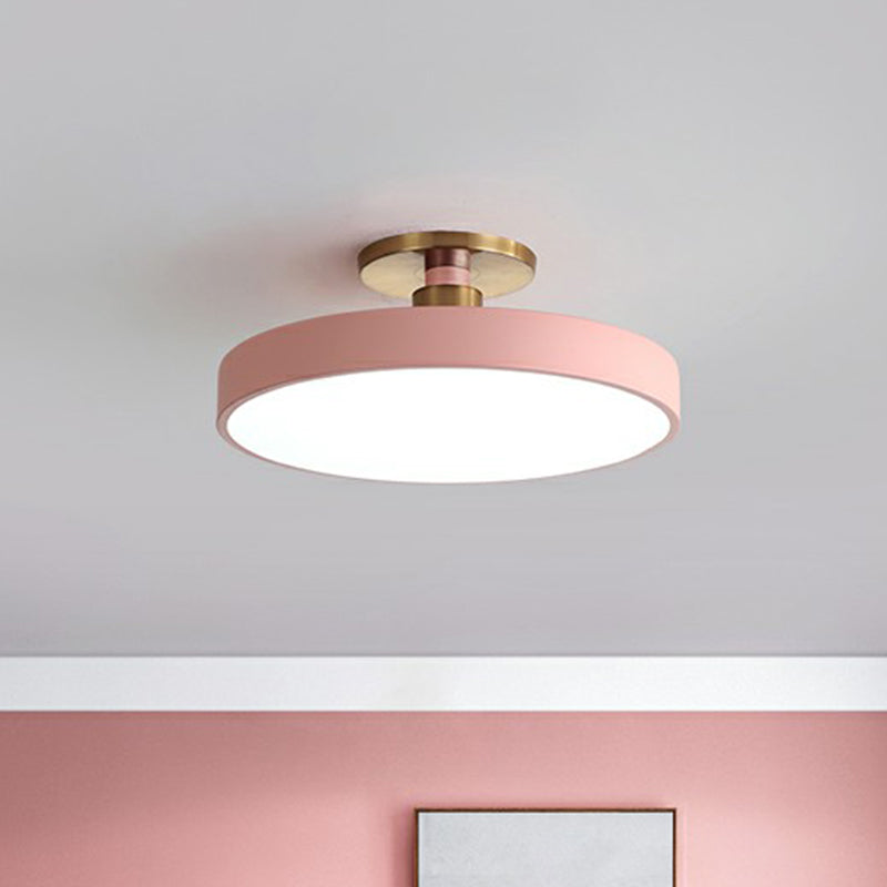 Luz de techo semi empotrada LED redonda de acrílico de estilo nórdico para dormitorio