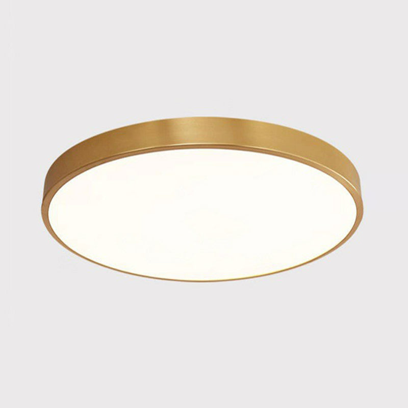 Extra-Thin Round LED Flush Mount Lighting Nordic Style Metallic Bedroom Flush Mount Ceiling Light