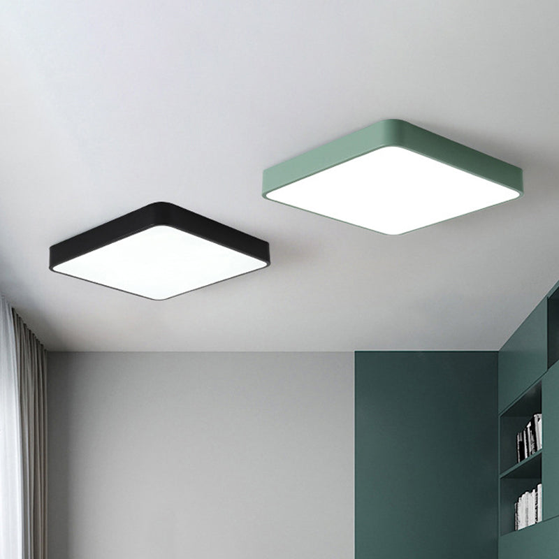 Lámpara de techo empotrada rectangular de acrílico Macaron LED para sala de estar