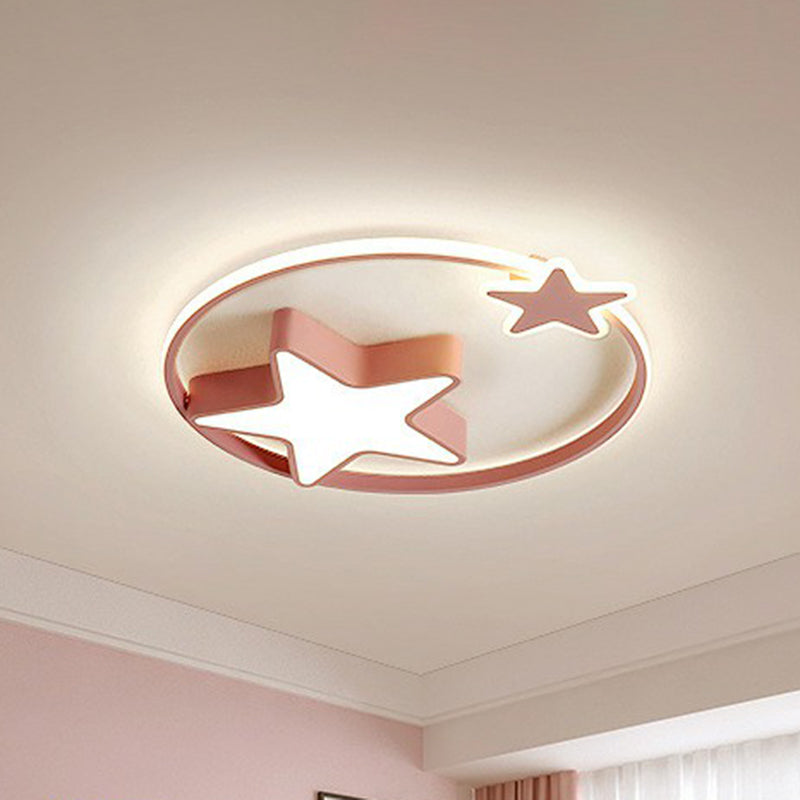 Nordic ster- en ringvormige inbouwverlichting metalen kinderkamer LED-inbouwarmatuur