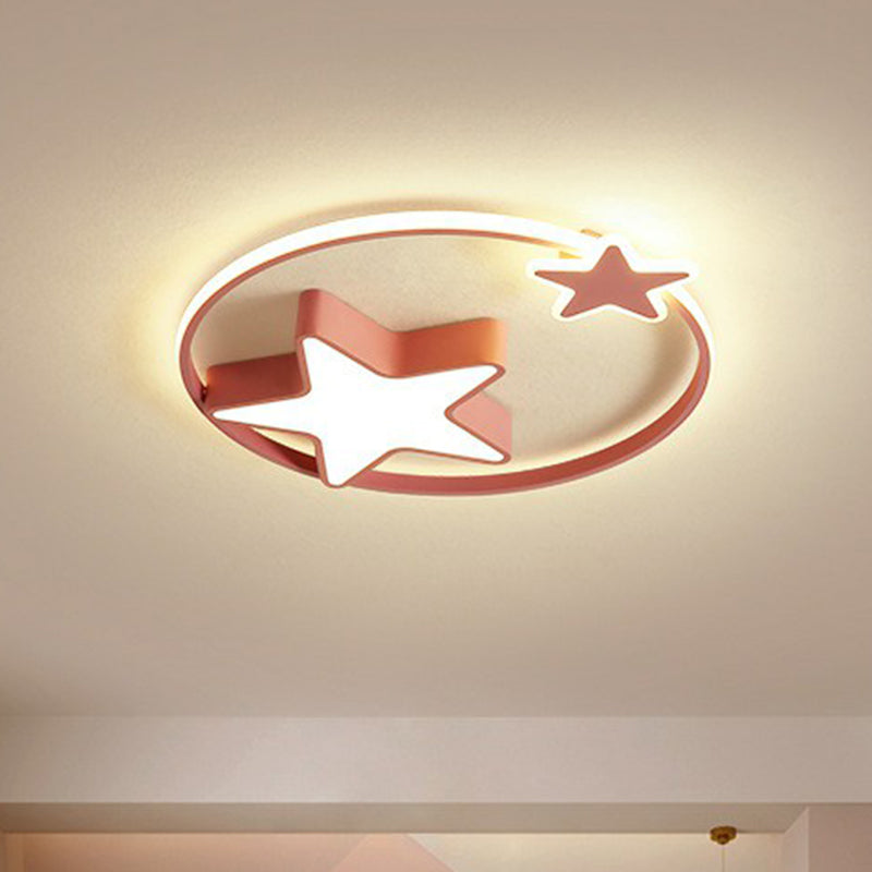 Nordic ster- en ringvormige inbouwverlichting metalen kinderkamer LED-inbouwarmatuur