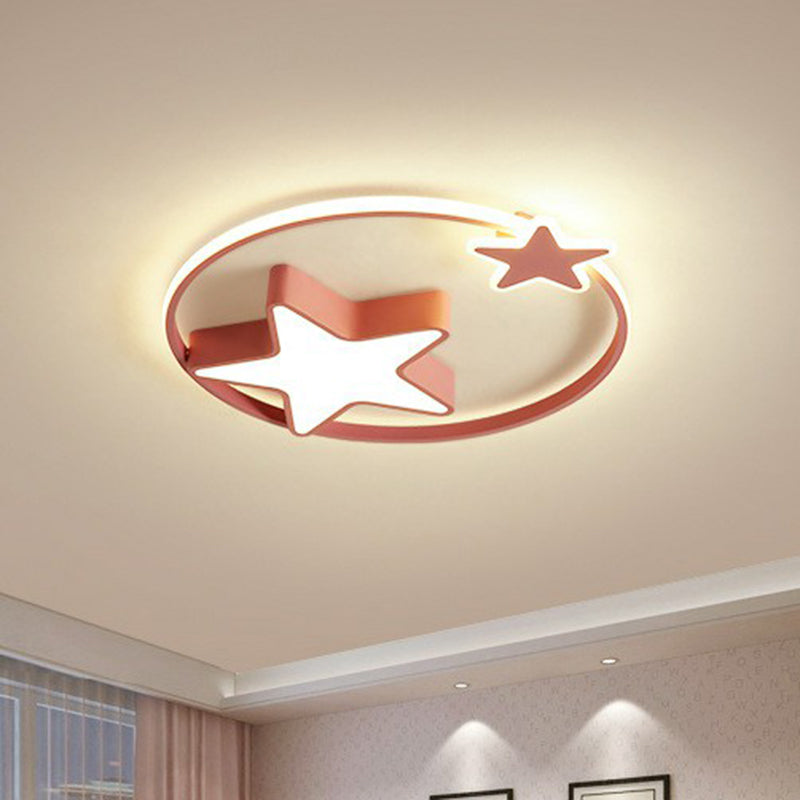 Nordic ster- en ringvormige inbouwverlichting metalen kinderkamer LED-inbouwarmatuur