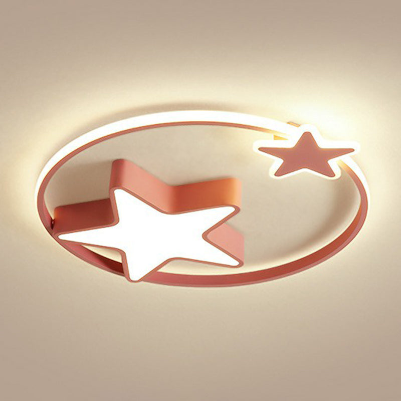 Nordic ster- en ringvormige inbouwverlichting metalen kinderkamer LED-inbouwarmatuur