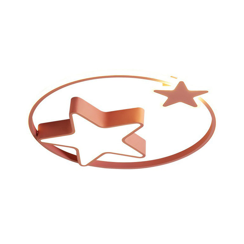 Nordic ster- en ringvormige inbouwverlichting metalen kinderkamer LED-inbouwarmatuur