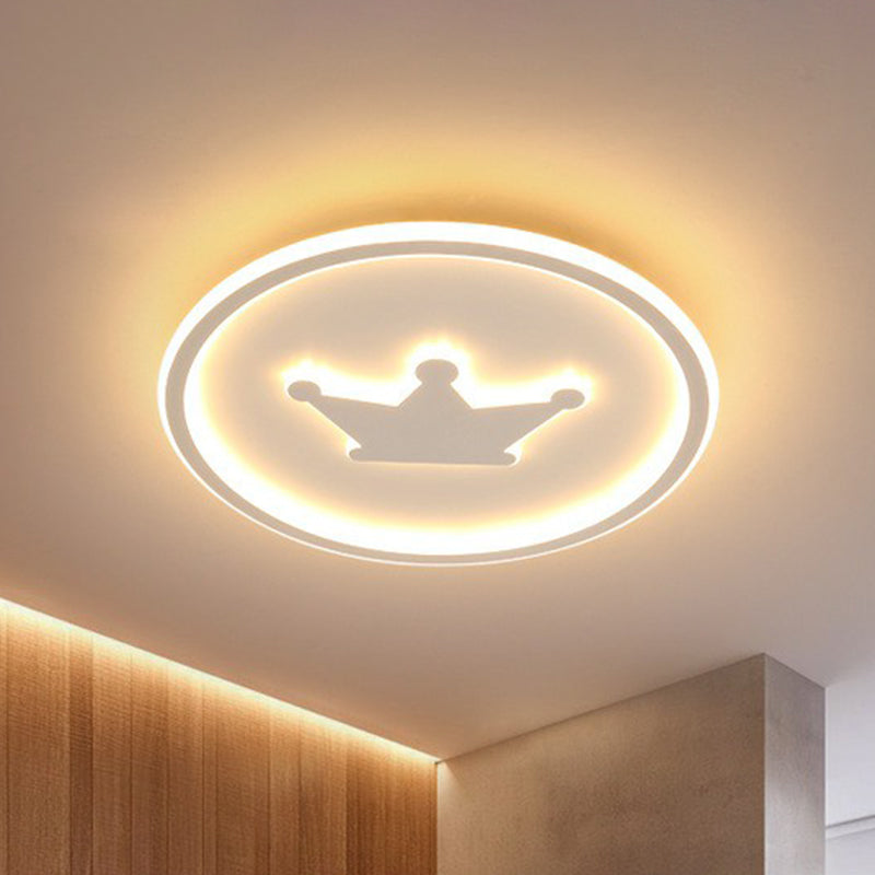 Kroonvormige LED-inbouw-minimalistische acryl-slaapkamer-inbouwplafondlamp met Halo-ring