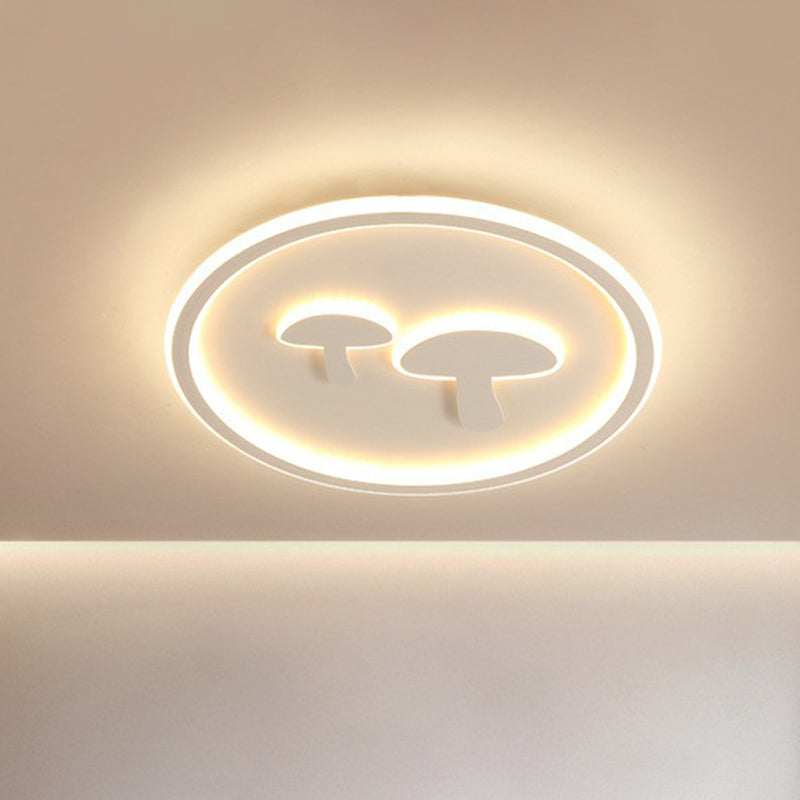 Acrylique Mushroom and Circle Shaped Flush Ceiling Light Cartoon DEL Flush Mount Lighting Fixture for Kids Bedroom