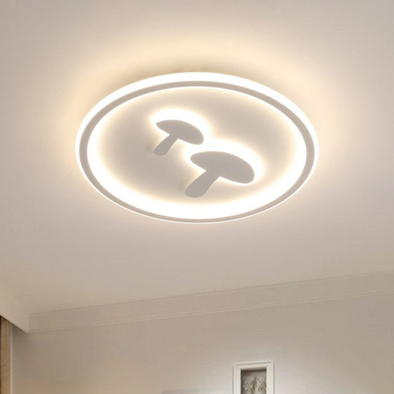 Acrylique Mushroom and Circle Shaped Flush Ceiling Light Cartoon DEL Flush Mount Lighting Fixture for Kids Bedroom