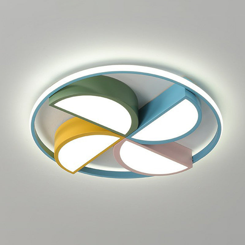 Lampada da soffitto a soffitto a LED in acrilico con girandola Macaron in blu